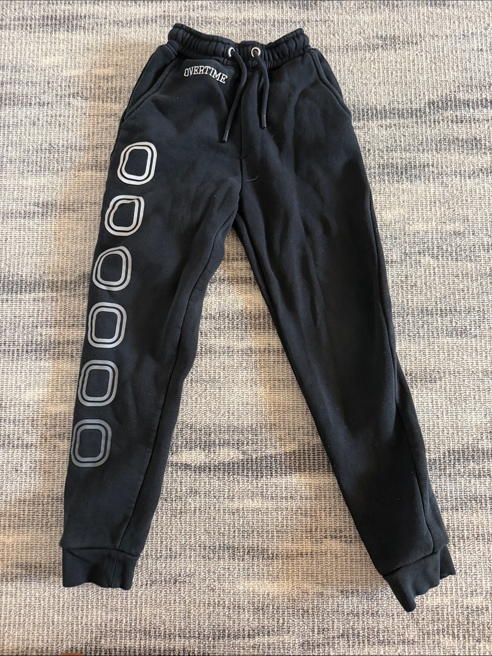 Overtime Black Kids' Jogger Sweatpants with Side Graphic